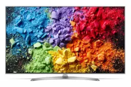 نمای جلو تلویزیون ال جی 55SK7900 در حالت روشن