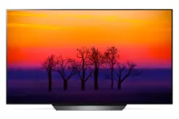 نمای جلو تلویزیون ال جی OLED55B8GI در حالت روشن