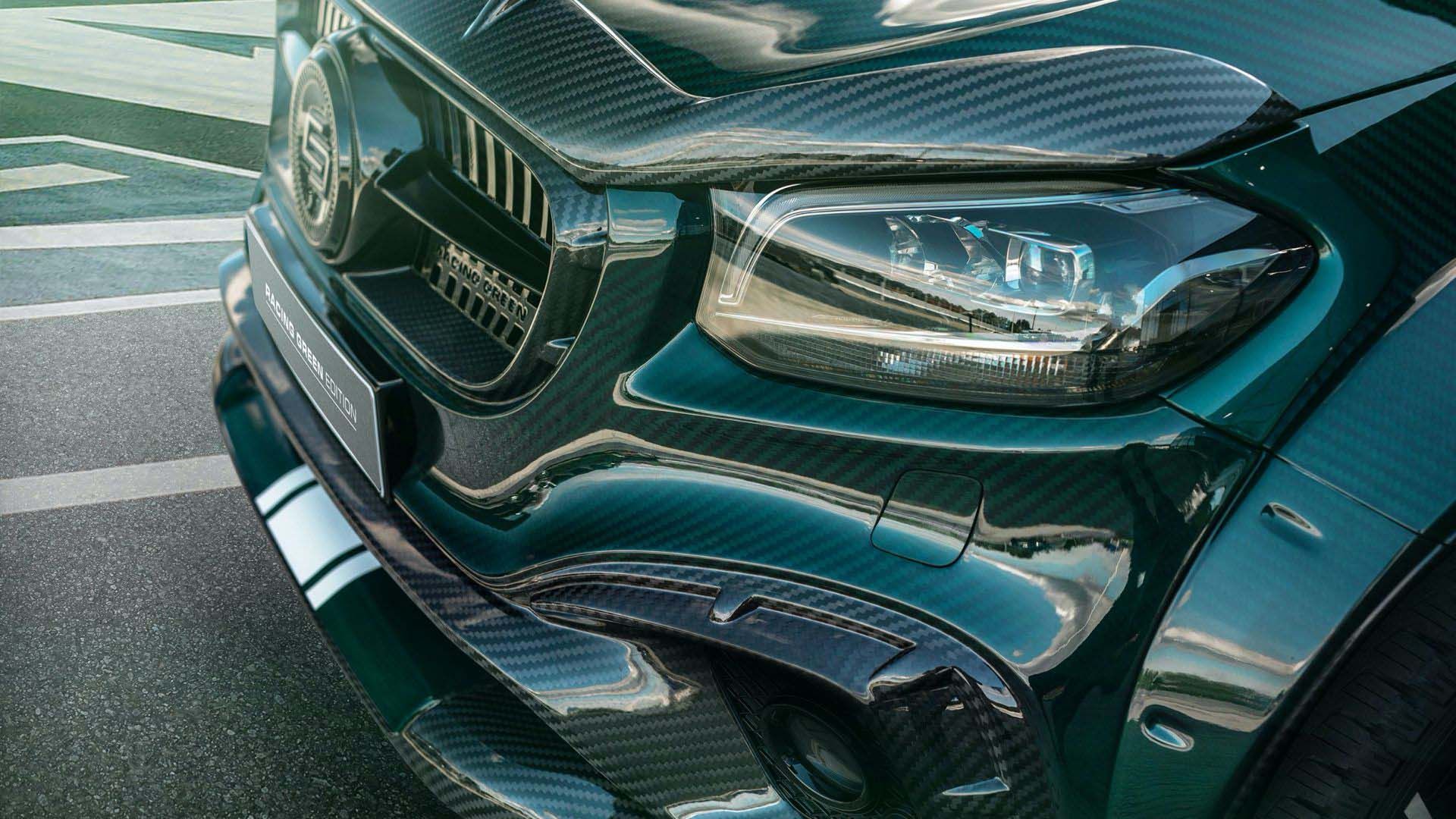 جلوپنجره وانت پیکاپ مرسدس بنز کلاس X با تیونینگ کارلکس دیزاین / Carlex Design Mercedes-Benz X-Class و طرح رنگ سبز مسابقه ای