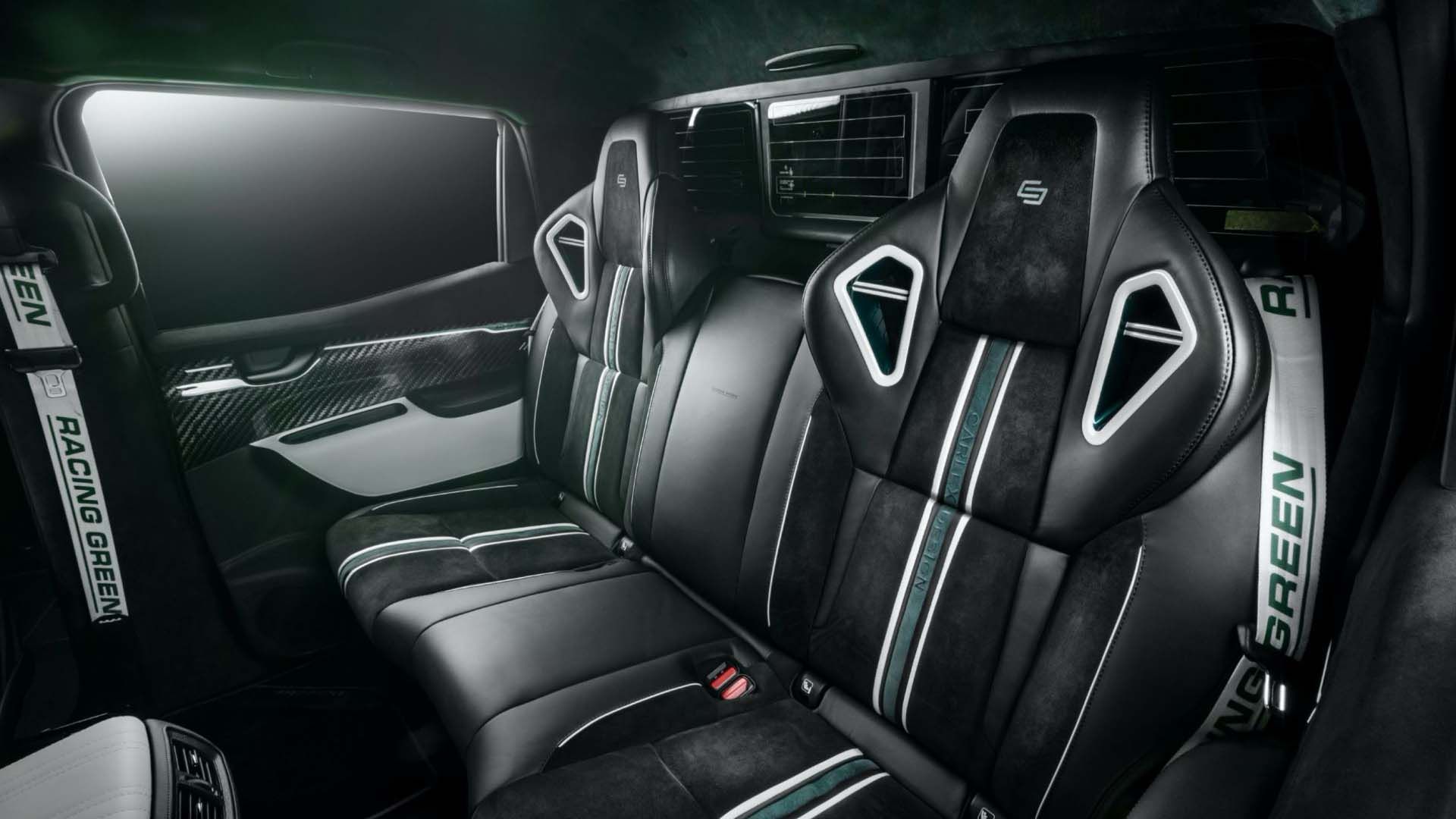صندلی های اسپرت وانت پیکاپ مرسدس بنز کلاس X با تیونینگ کارلکس دیزاین / Carlex Design Mercedes-Benz X-Class و طرح رنگ سبز مسابقه ای