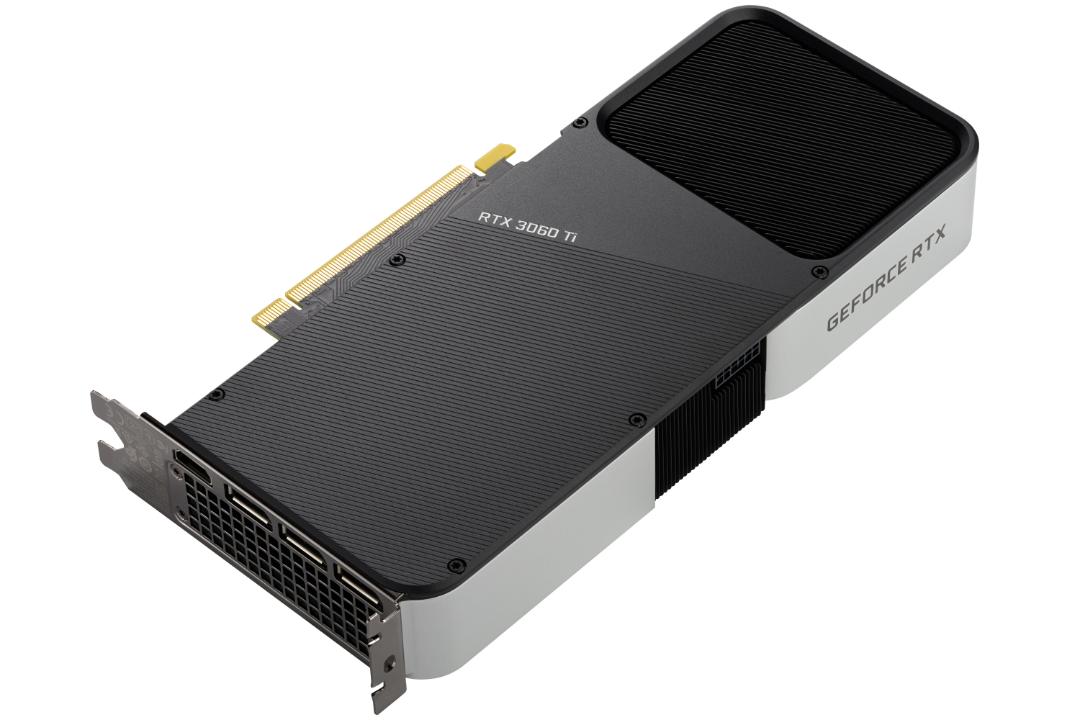بخش پشتی کارت گرافیک انویدیا RTX 3060 Ti از سه رخ