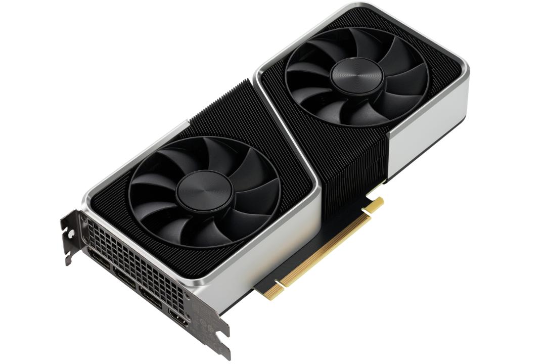 بخش جلویی کارت گرافیک انویدیا RTX 3060 Ti از سه رخ