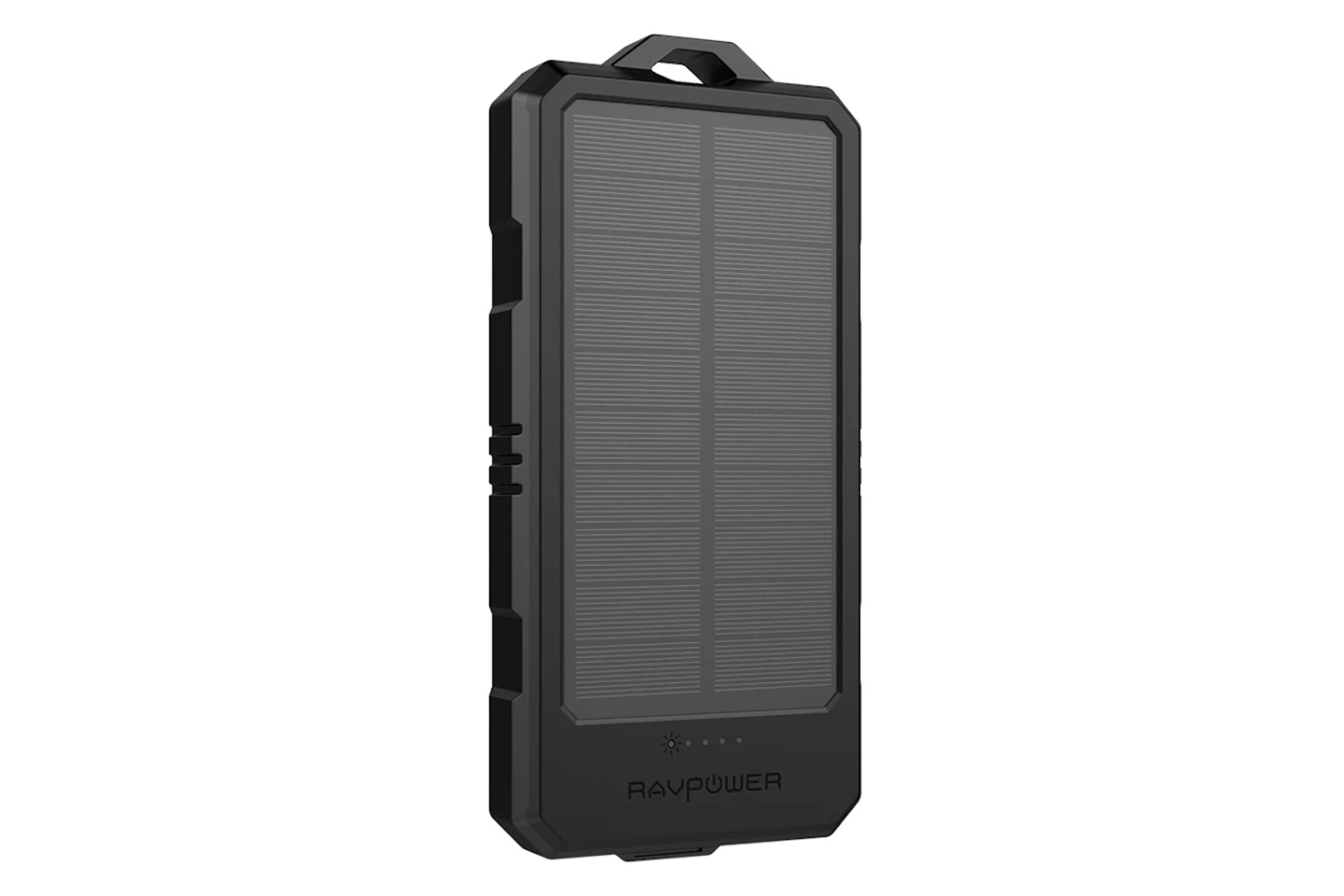 نمای روبرو پاور بانک راوپاور Solar RP-PB124 با ظرفیت 15000 میلی‌آمپر ساعت RAVPower Solar RP-PB124 