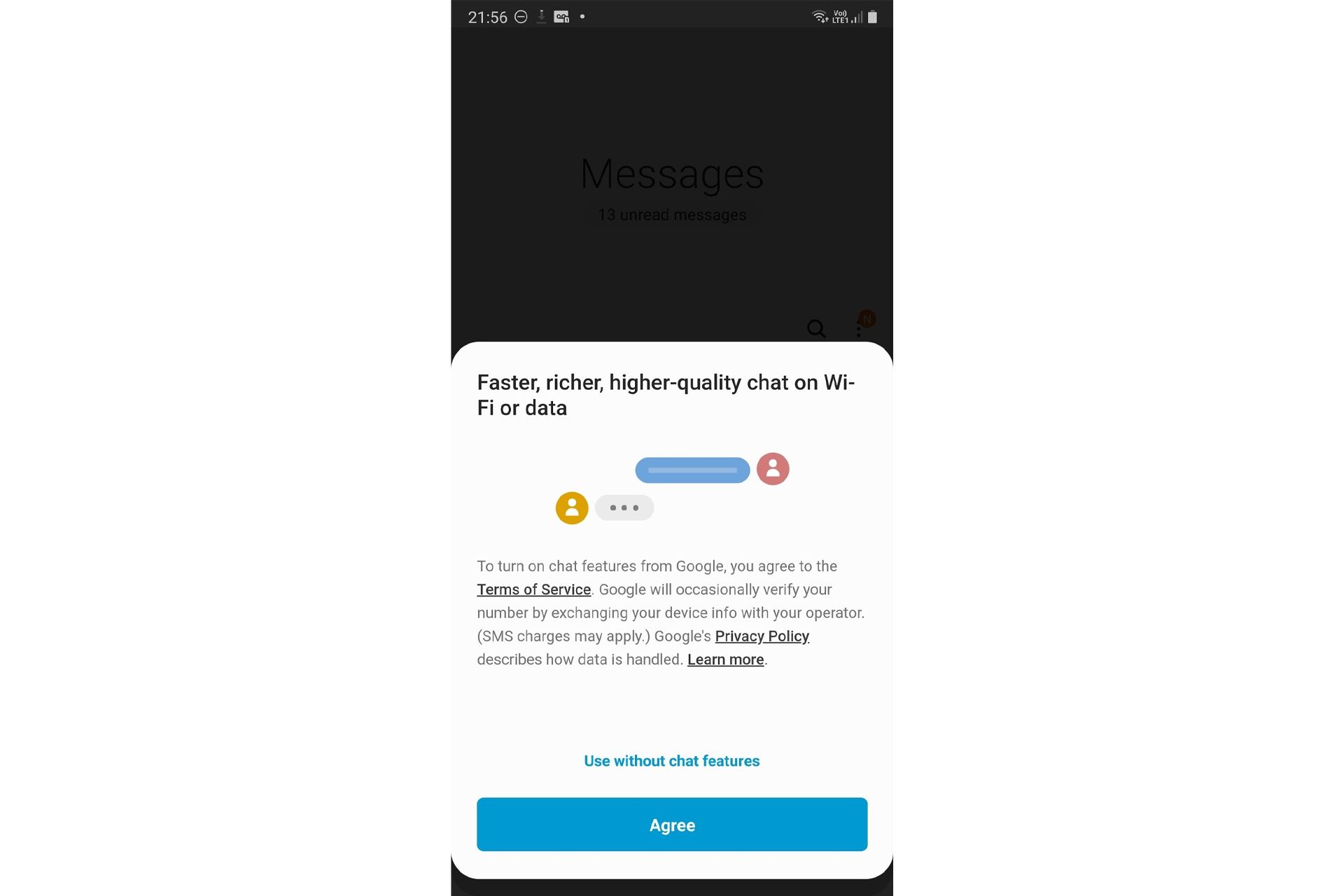 اسکرین شات آپدیت RCS سامسونگ مسیجز / Messages