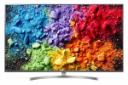 نمای جلو تلویزیون ال‌جی 75SK8100 با صفحه روشن