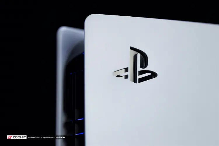 لوگو پلی استیشن Playstation روی کنسول PS5