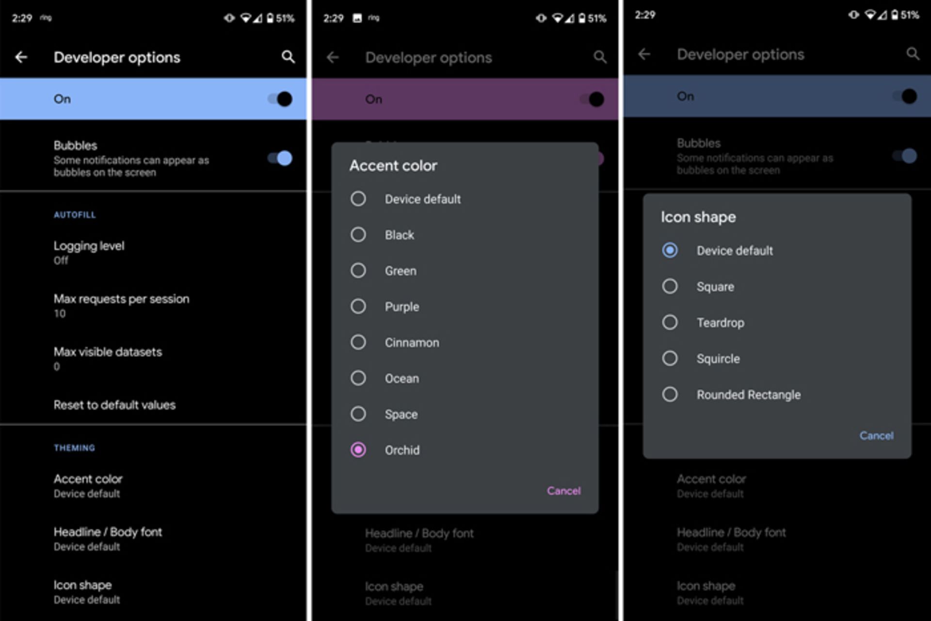 ویژگی theming اندروید 10