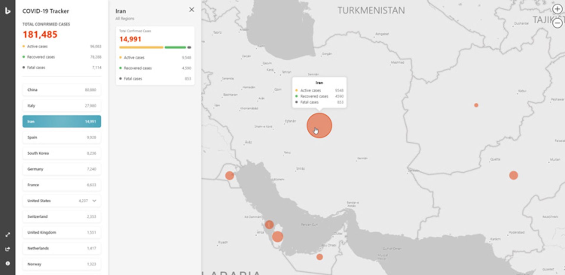 bing and covis19/بینگ و کروناویروس