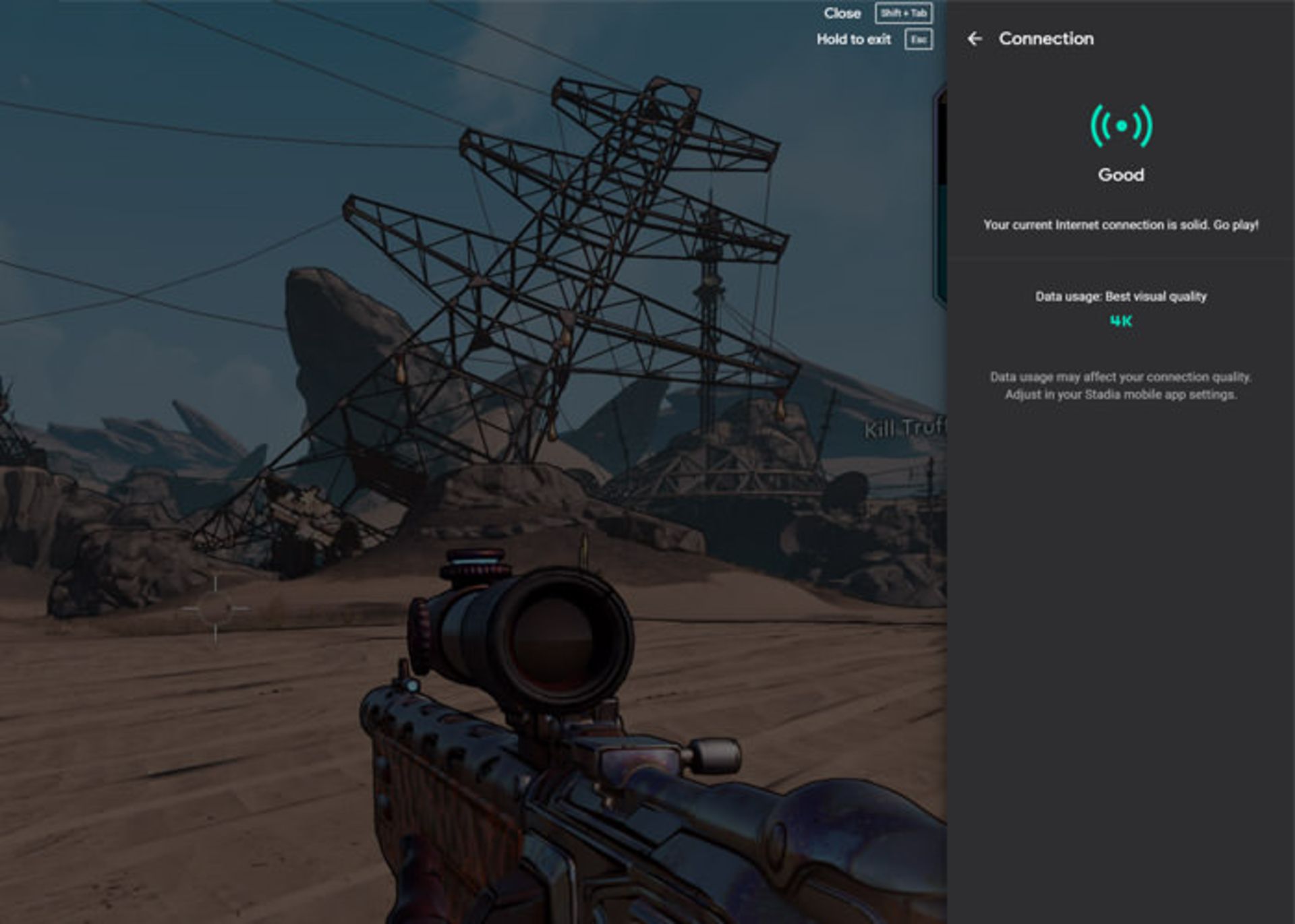 رزولوشن 4k در استادیا / Stadia 4K 