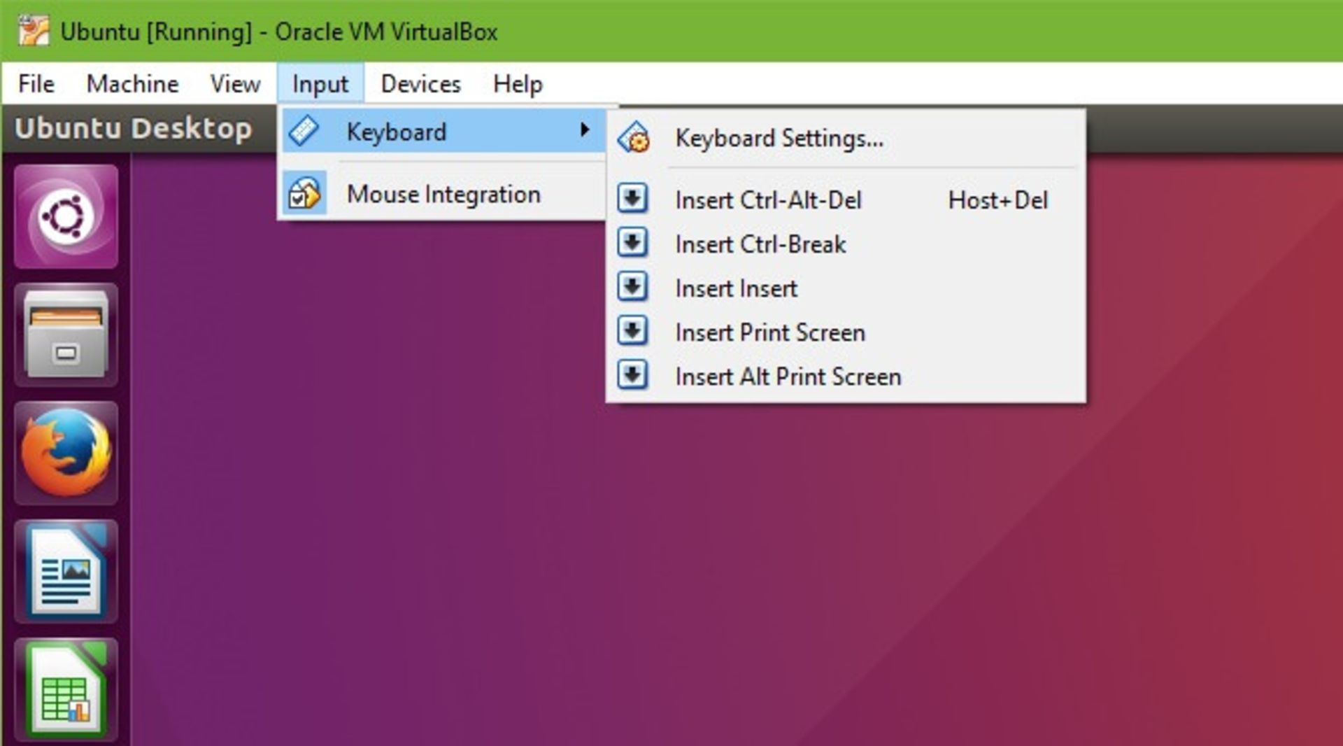 کلیدهای ترکیبی در virtualbox