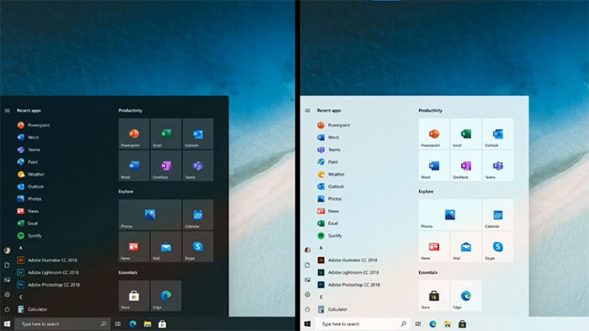 منوی استارت / Start menu