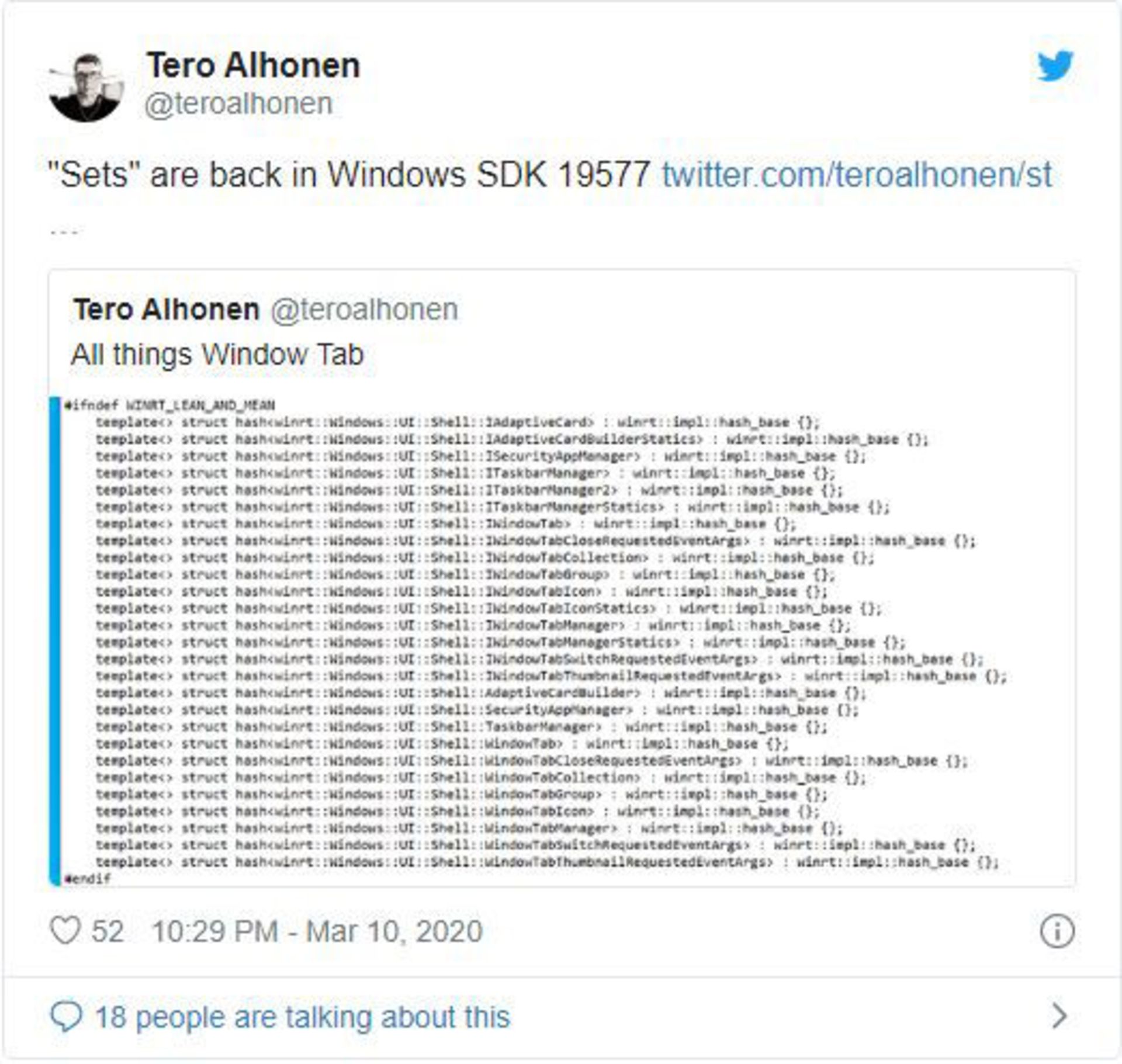 قابلیت ویندوز Sets