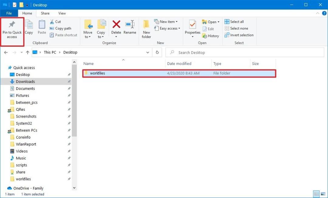 Pin to Quick access