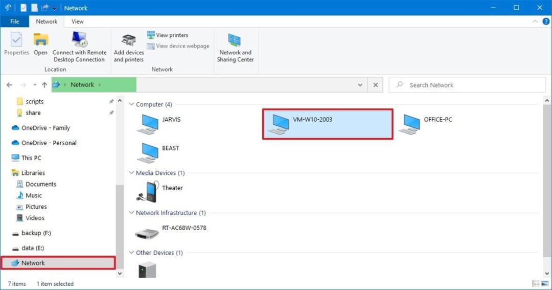 File explorer network