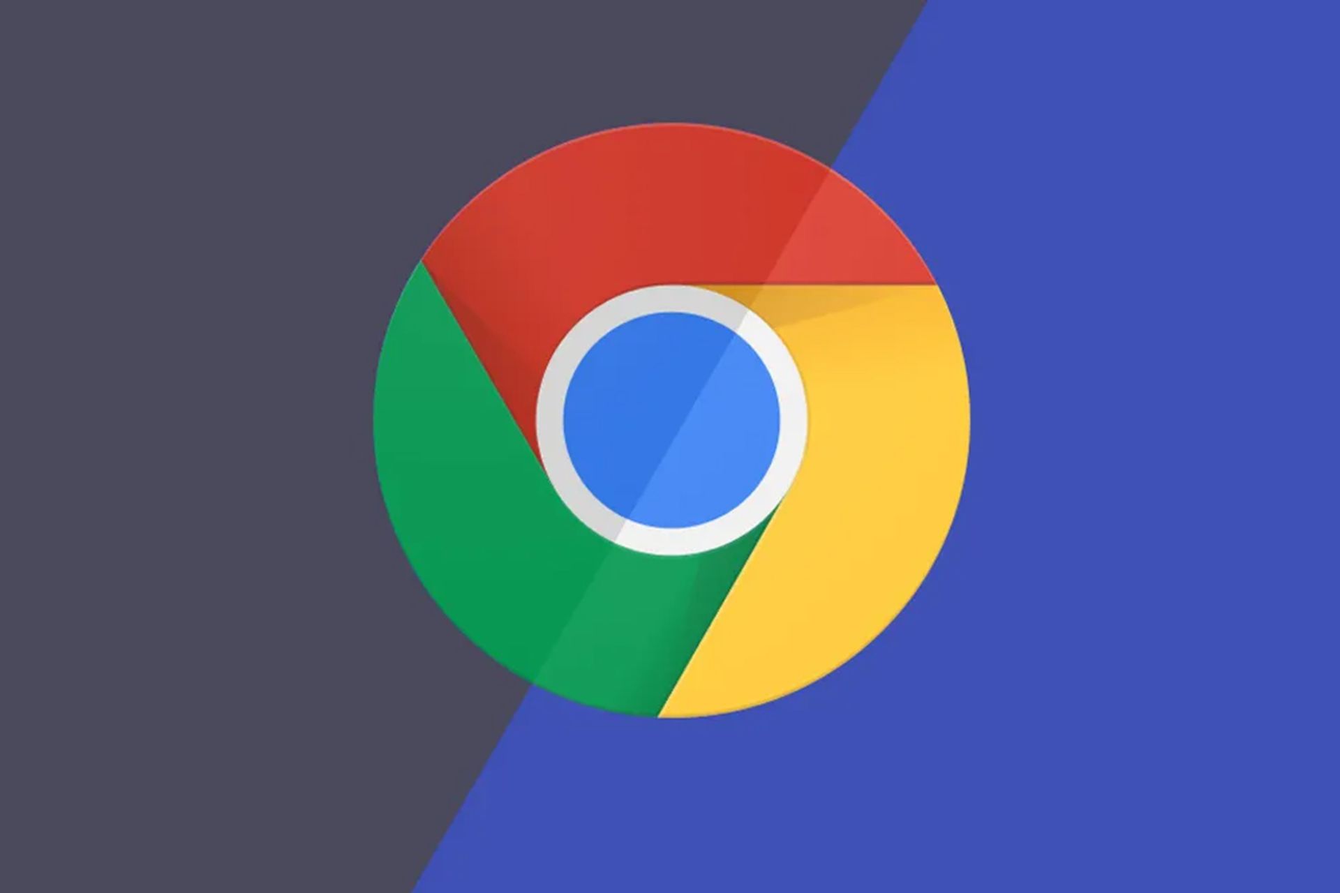 لوگوی گوگل کروم / Google Chrome در پس زمینه دو رنگ