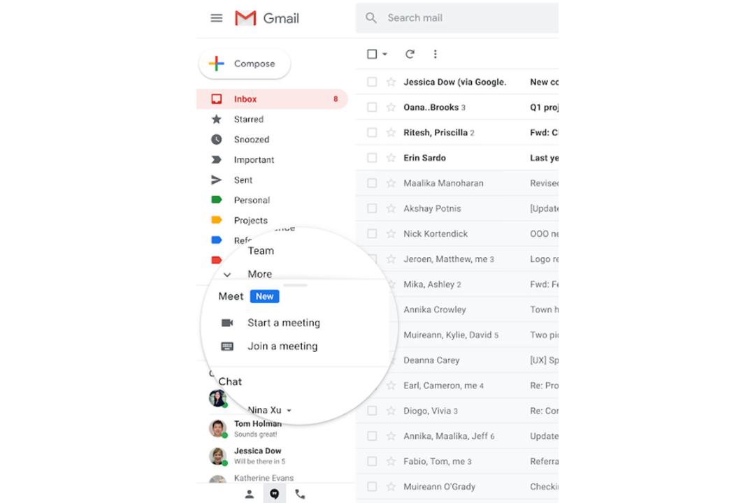 یکپارچه شدن گوگل میت و جیمیل / Google meet integ