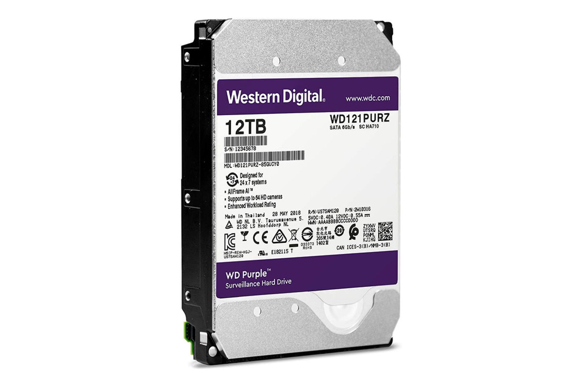 وسترن دیجیتال Purple WD121PURZ ظرفیت 12 ترابایت / Western Digital Purple WD121PURZ 12TB