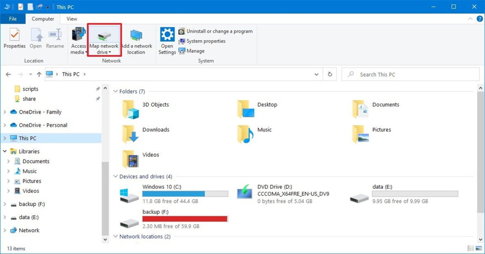 Map network drive
