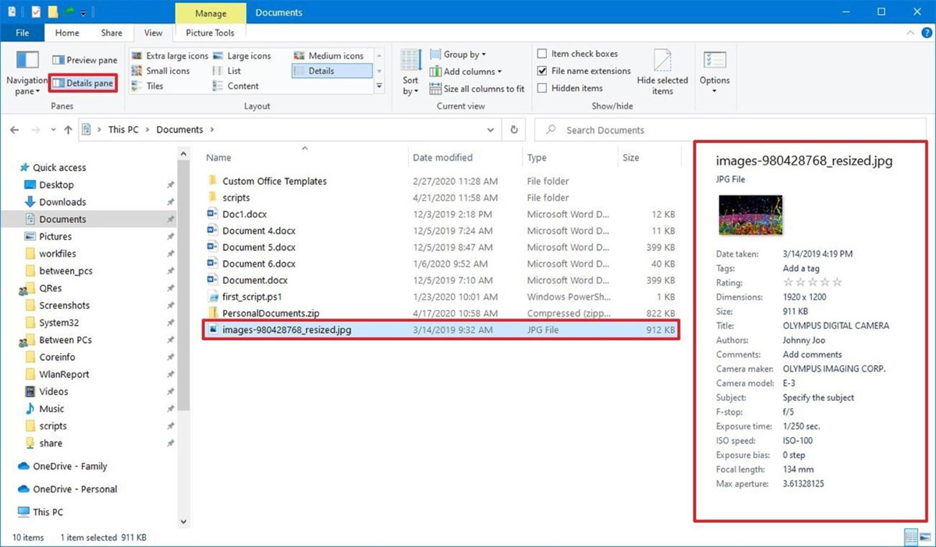 Preview pane فایل اکسپلورر