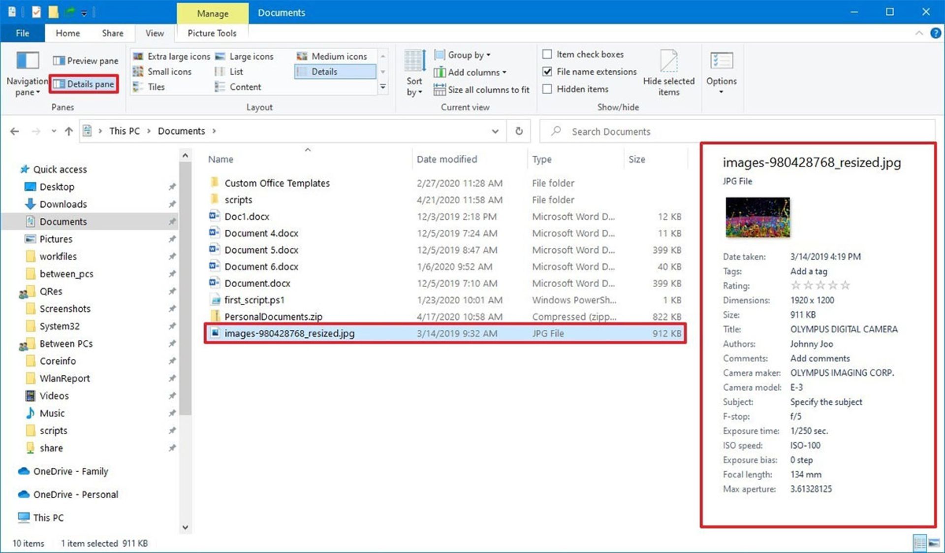 Preview pane فایل اکسپلورر