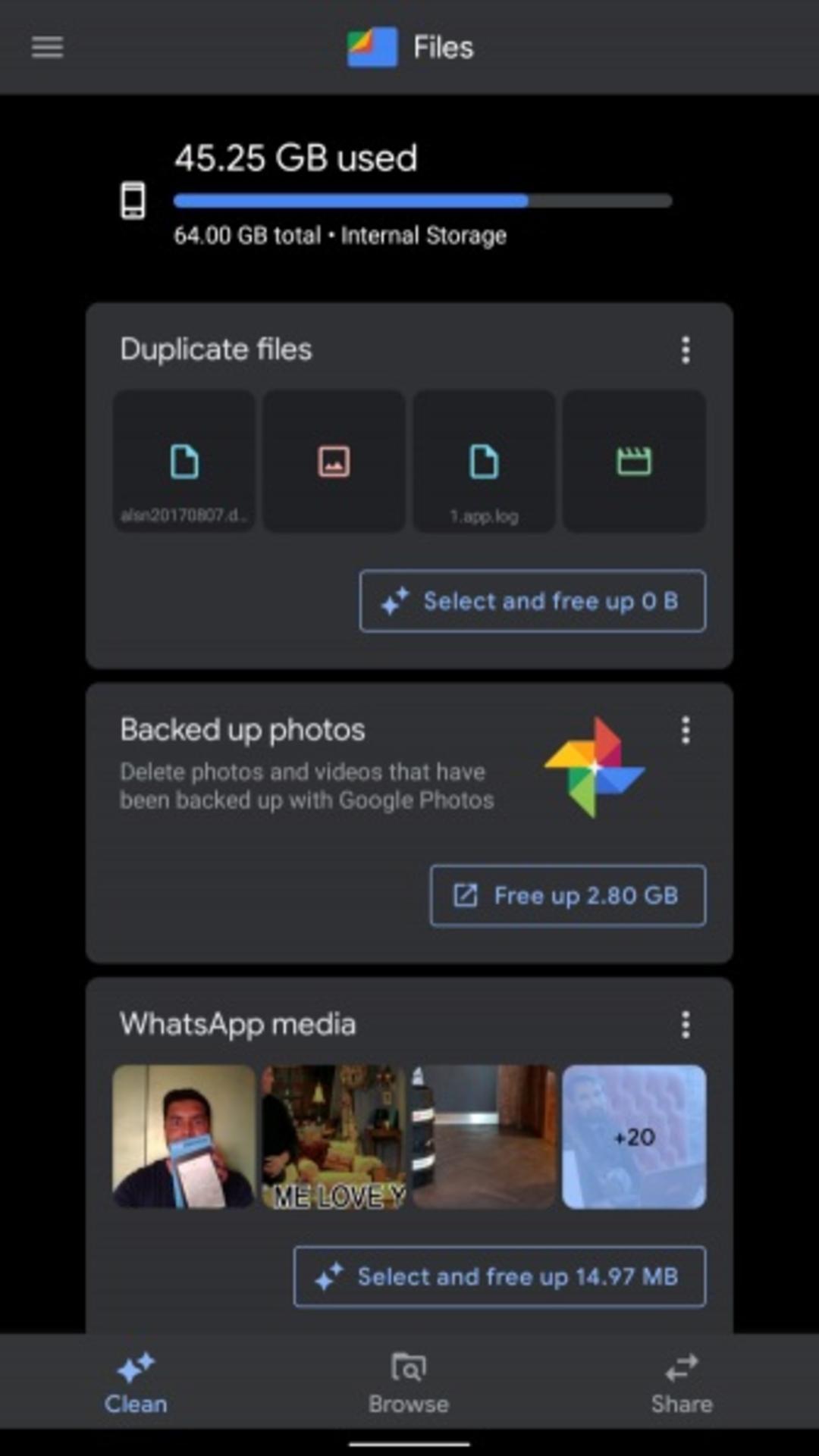 خالی کردن فضای ذخیره سازی گوشی با Files by Google