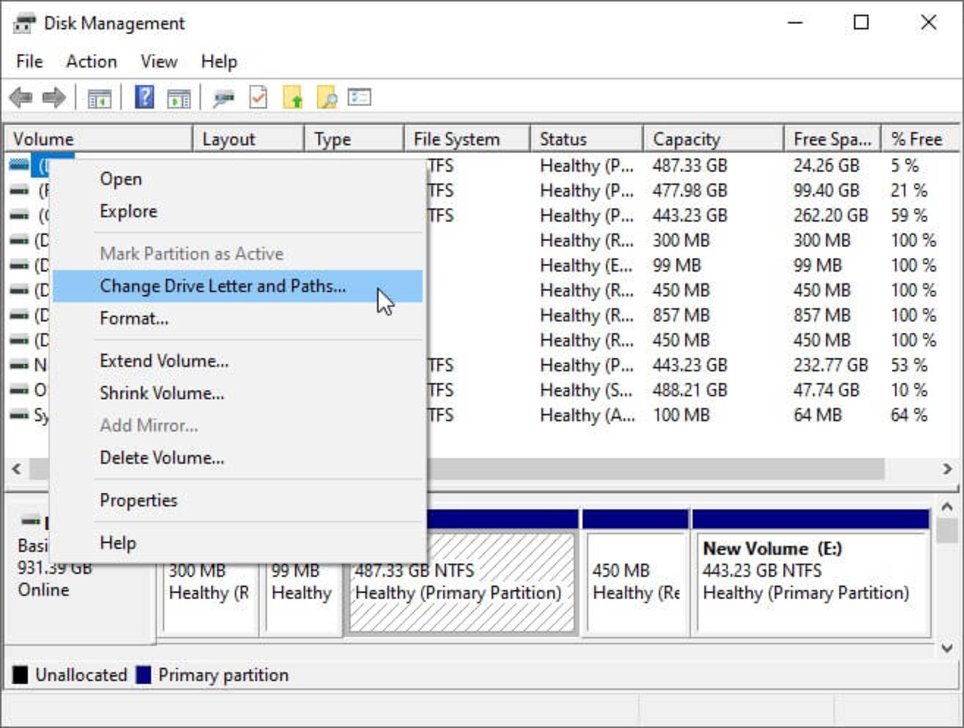 درایوها را با استفاده از Disk Management مخفی کنید - 1