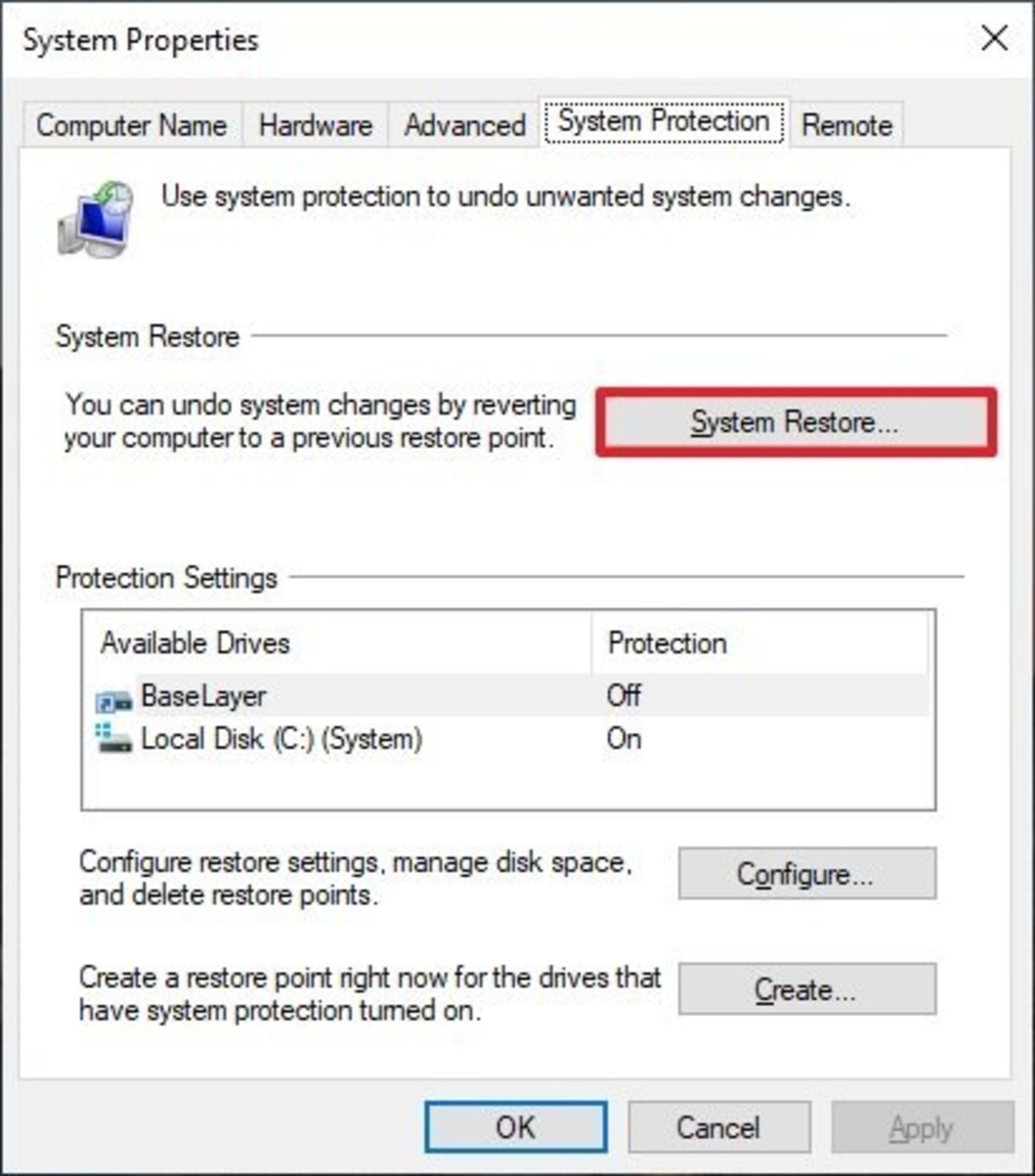 سیستم ریستور ویندوز 10 / Windows 10 System Restore