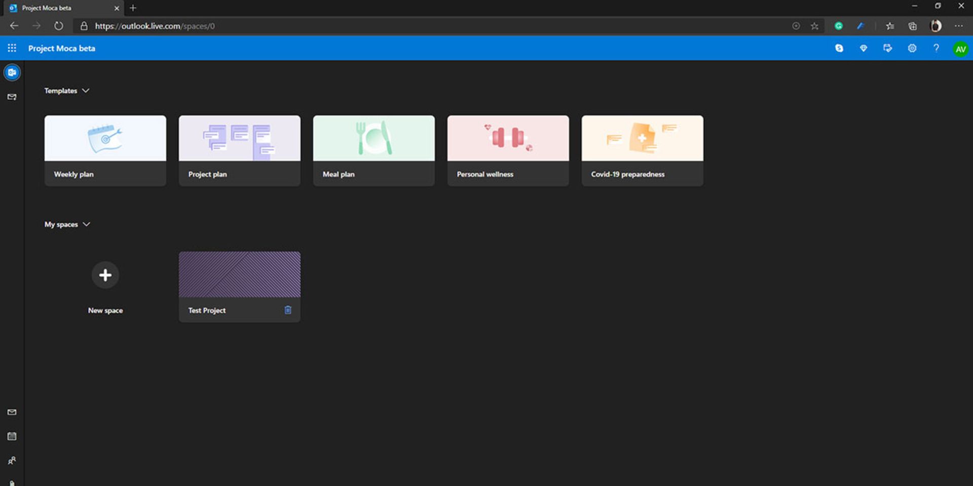 مایکروسافت Outlook Spaces