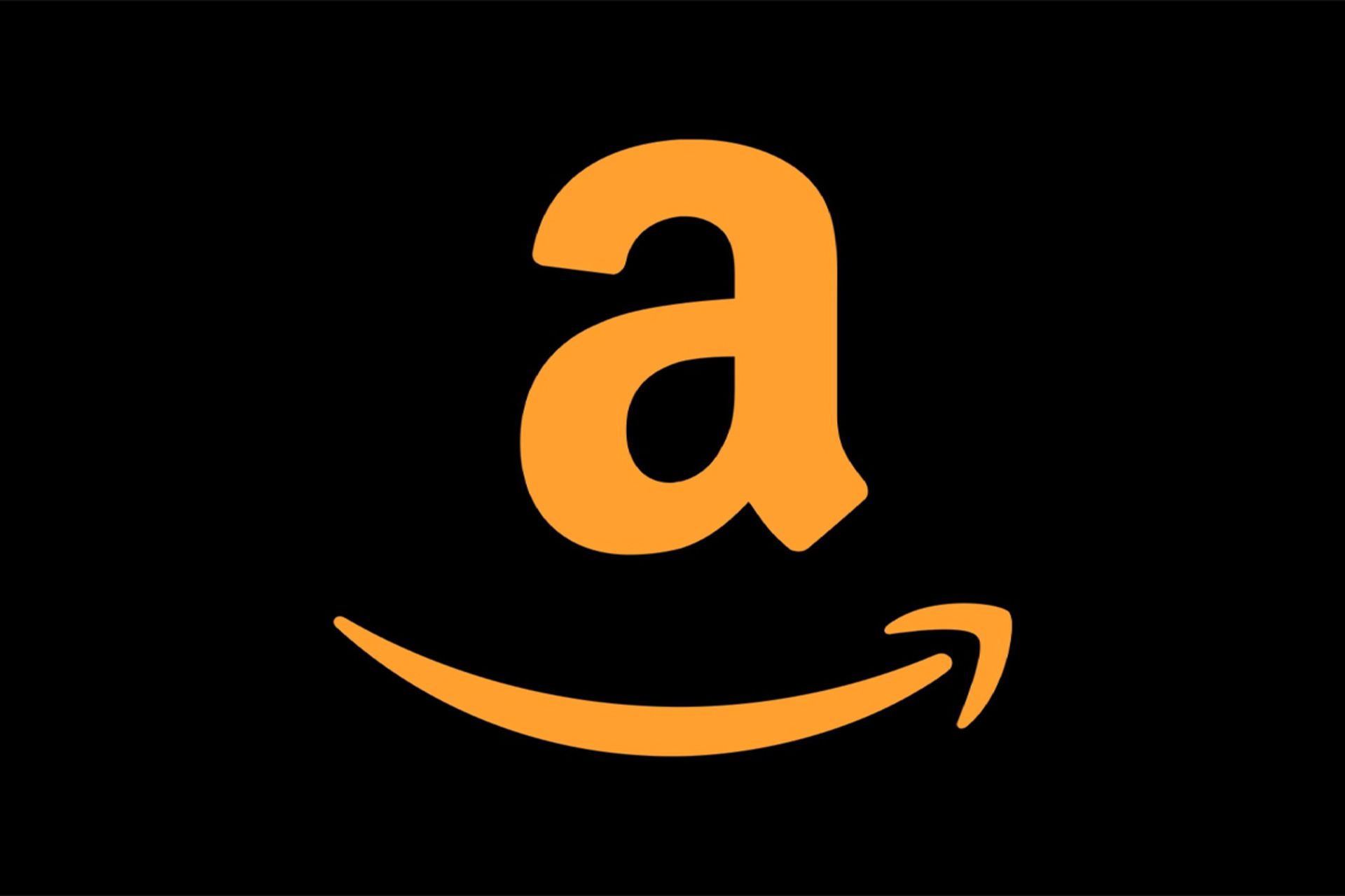 لوگو آمازون / Amazon نارنجی پس زمینه مشکی