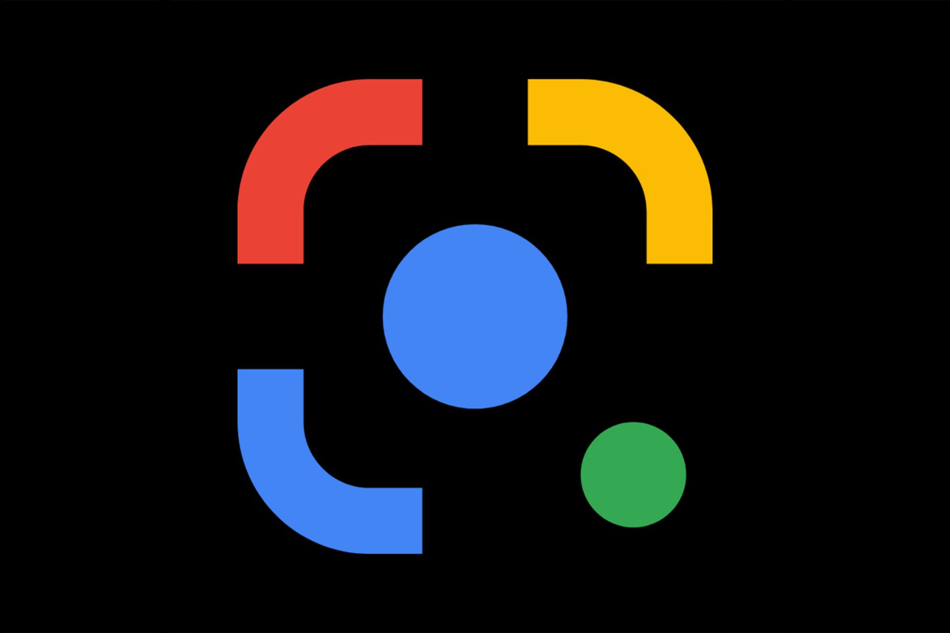 لوگو گوگل لنز / Google Lens در پس زمینه مشکی