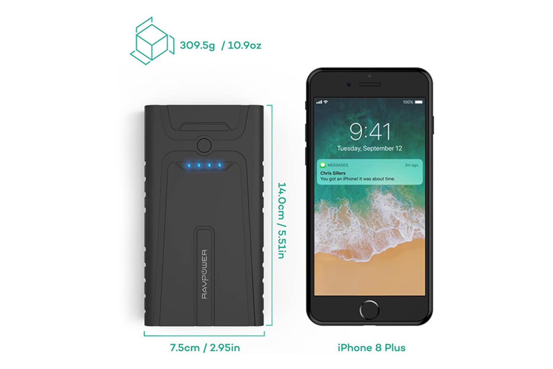 راوپاور RP-PB008 با ظرفیت 10000 میلی‌آمپر ساعت / RAVPower RP-PB008 10000mAh