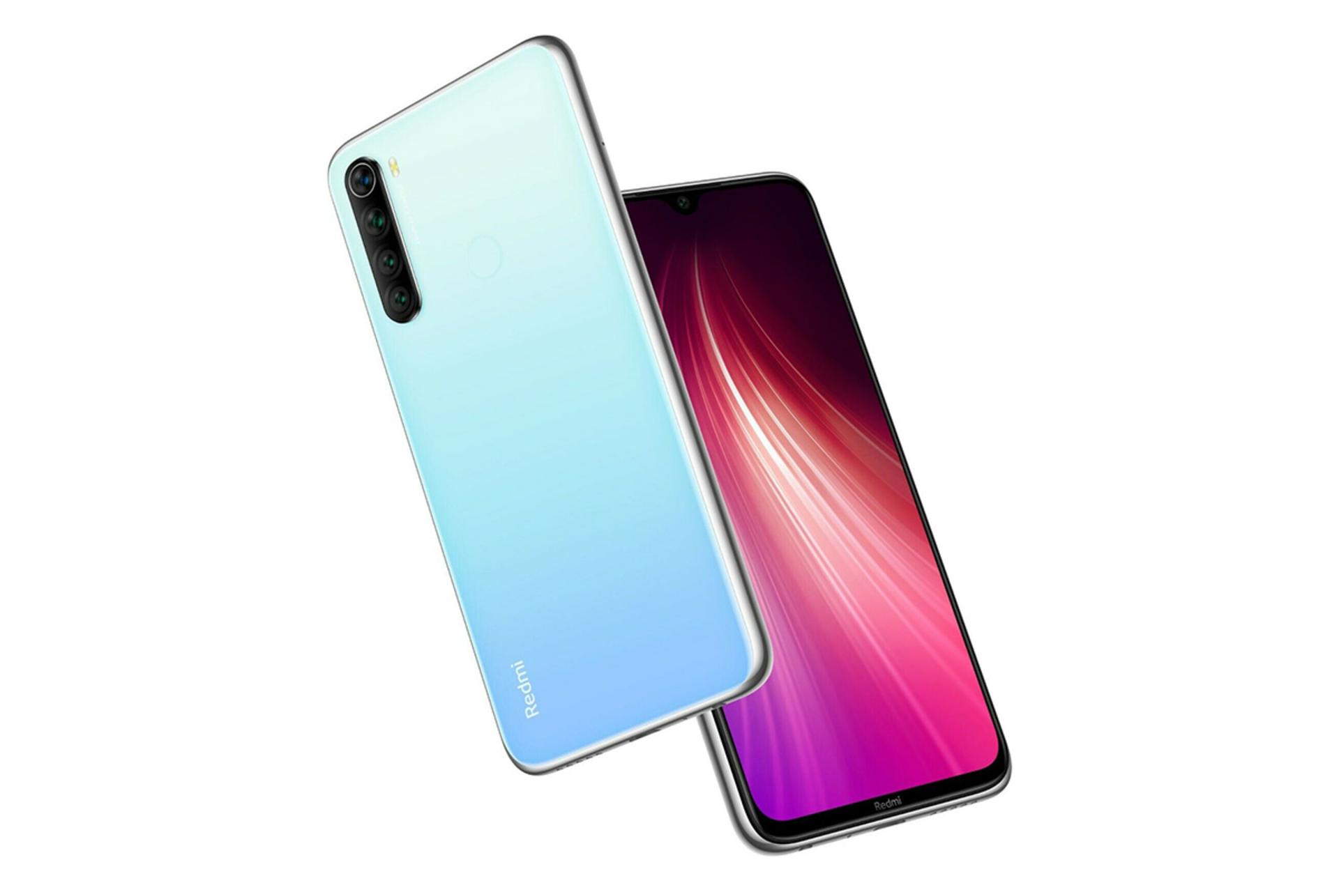 گوشی ردمی نوت 8 شیائومی آبی - نمای جلو و پشت / Xiaomi Redmi Note 8
