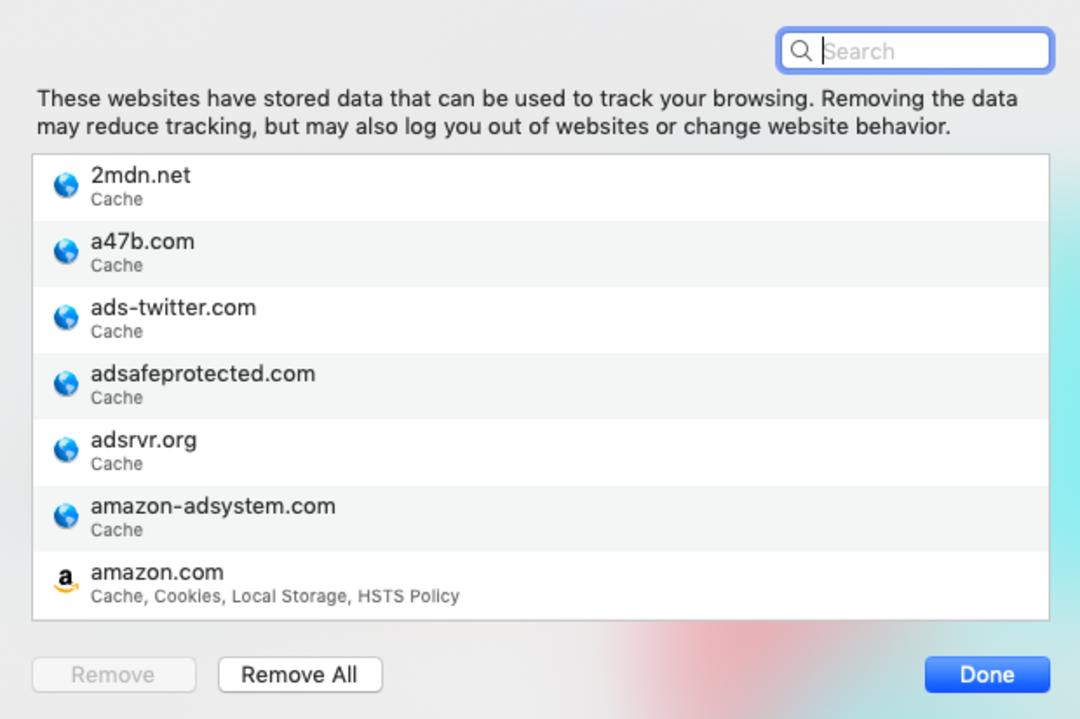 safari delete cookie