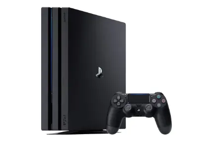مرجع متخصصين ايران پلي استيشن 4 پرو سوني نماي جلو به صورت ايستاده با دسته / Sony Playstation 4 Pro