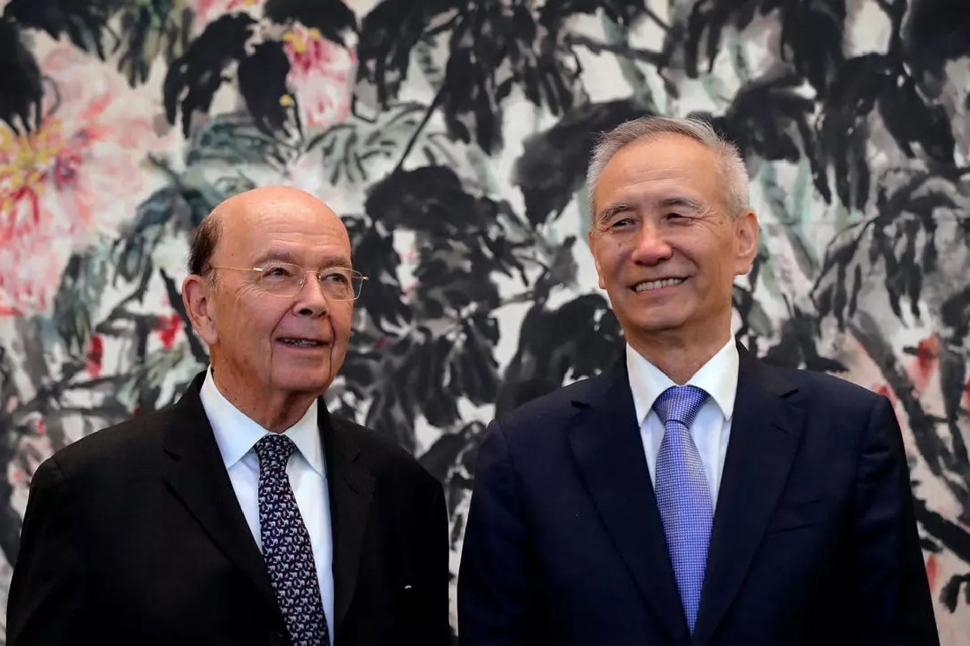 ویلبر راس وزیر بازرگانی آمریکا لیو هی معاون نخست وزیر چین