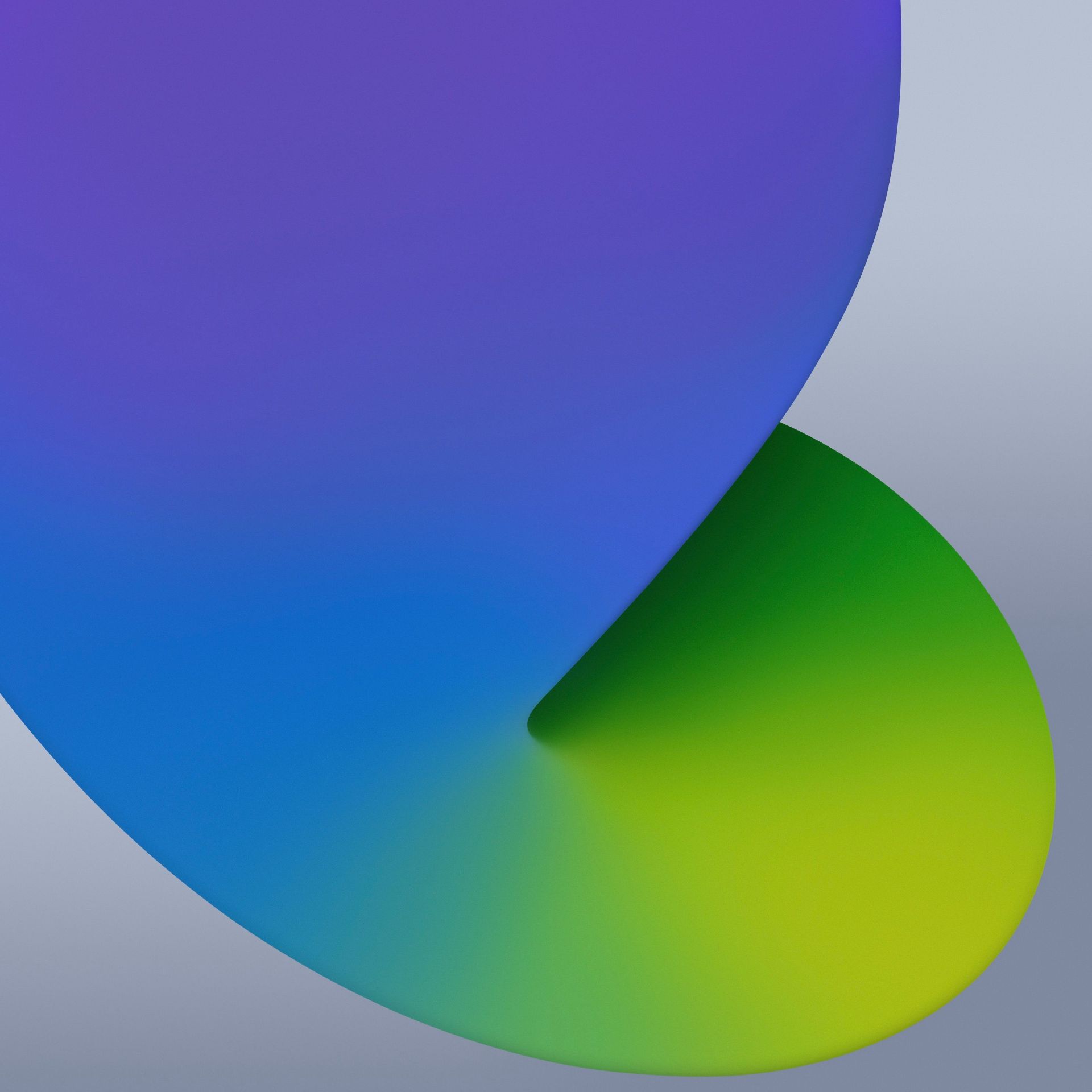 والپیپر iPadOS 14 حالت روشن زرد و بنفش و خاکستری و سبز