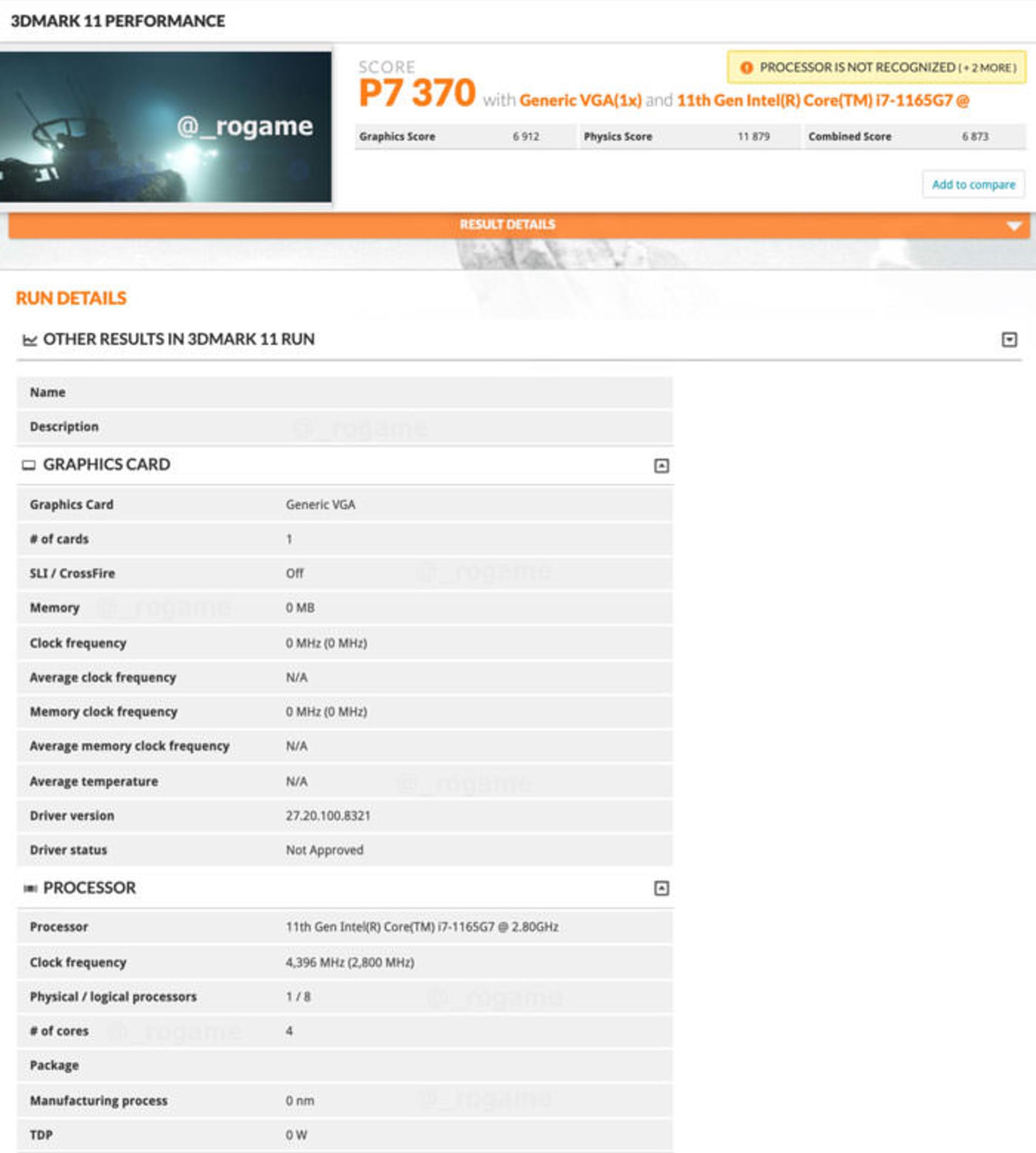 بنچمارک Core i7-1165G7 اینتل