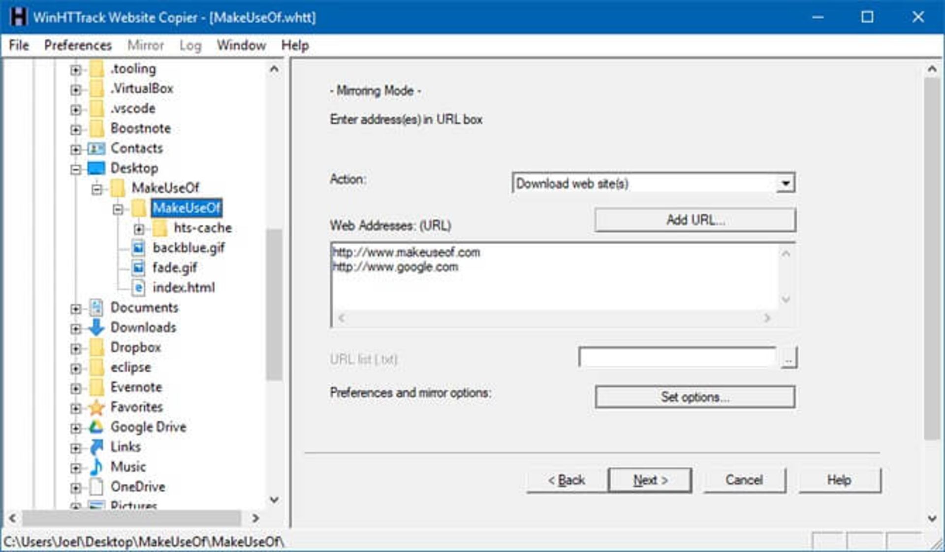 دانلود کامل سایت با HTTrack