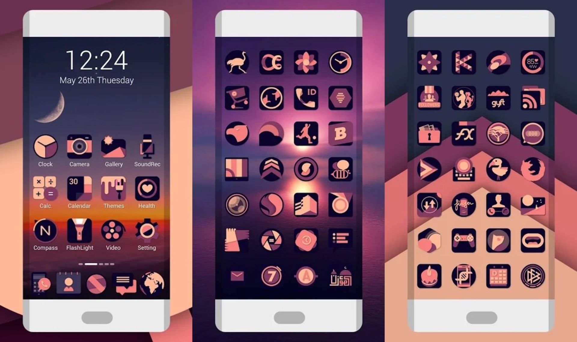 اسکرین شات اپلیکیشن Retro Vintage Purple - Icon Pack