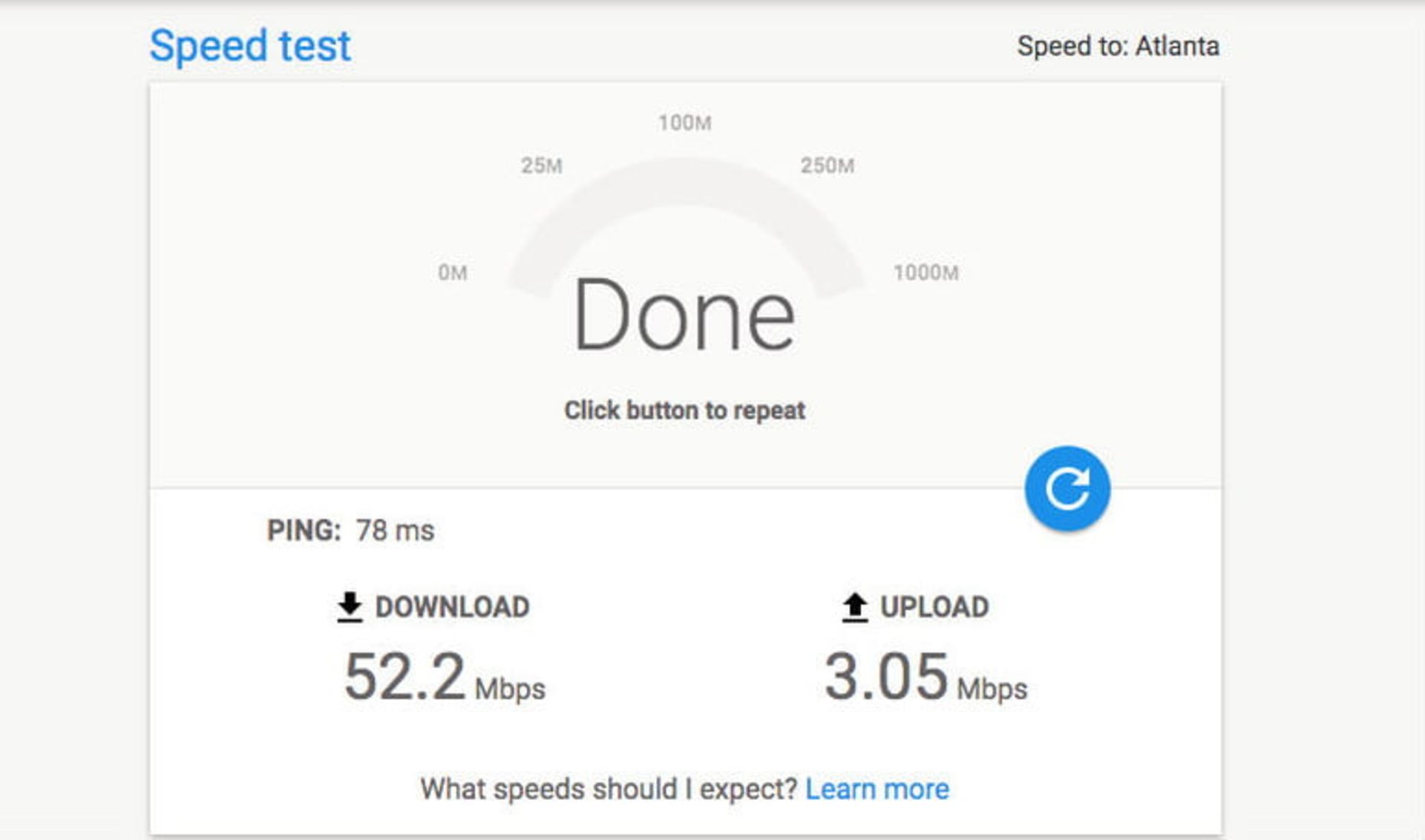 مرجع متخصصين ايران تصويري از منوي google fiber speedtest براي تست سرعت اينترنت