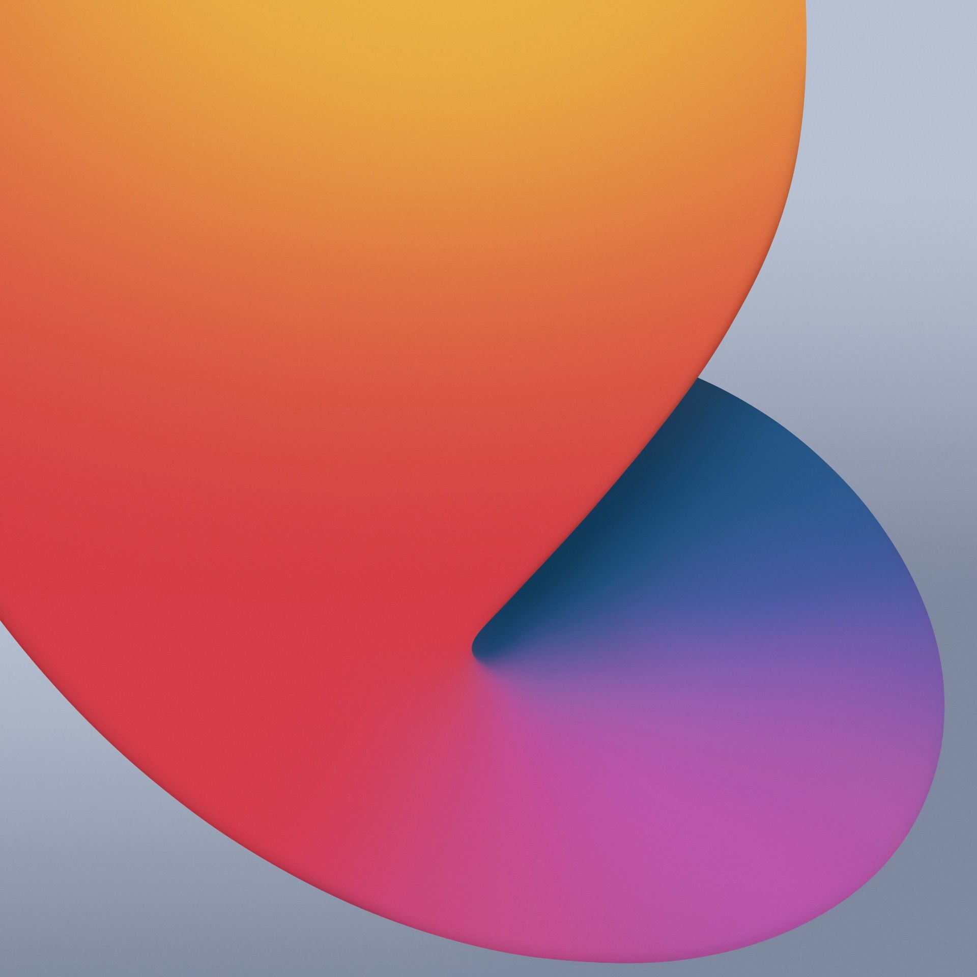 والپیپر iPadOS 14 رنگ نارنجی و آبی و صورتی