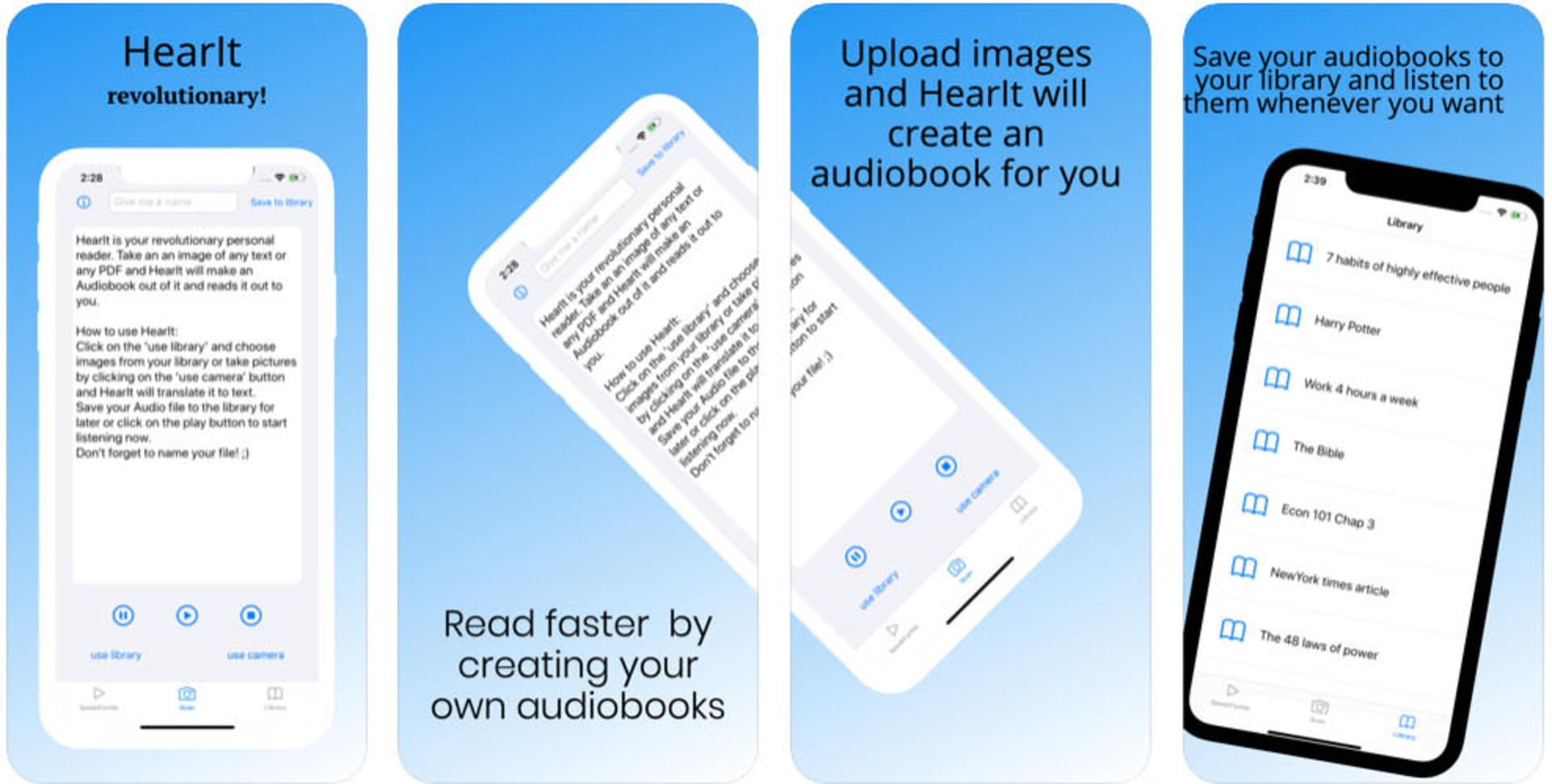 اسکرین شات اپلیکیشن Text to speech - Hearit