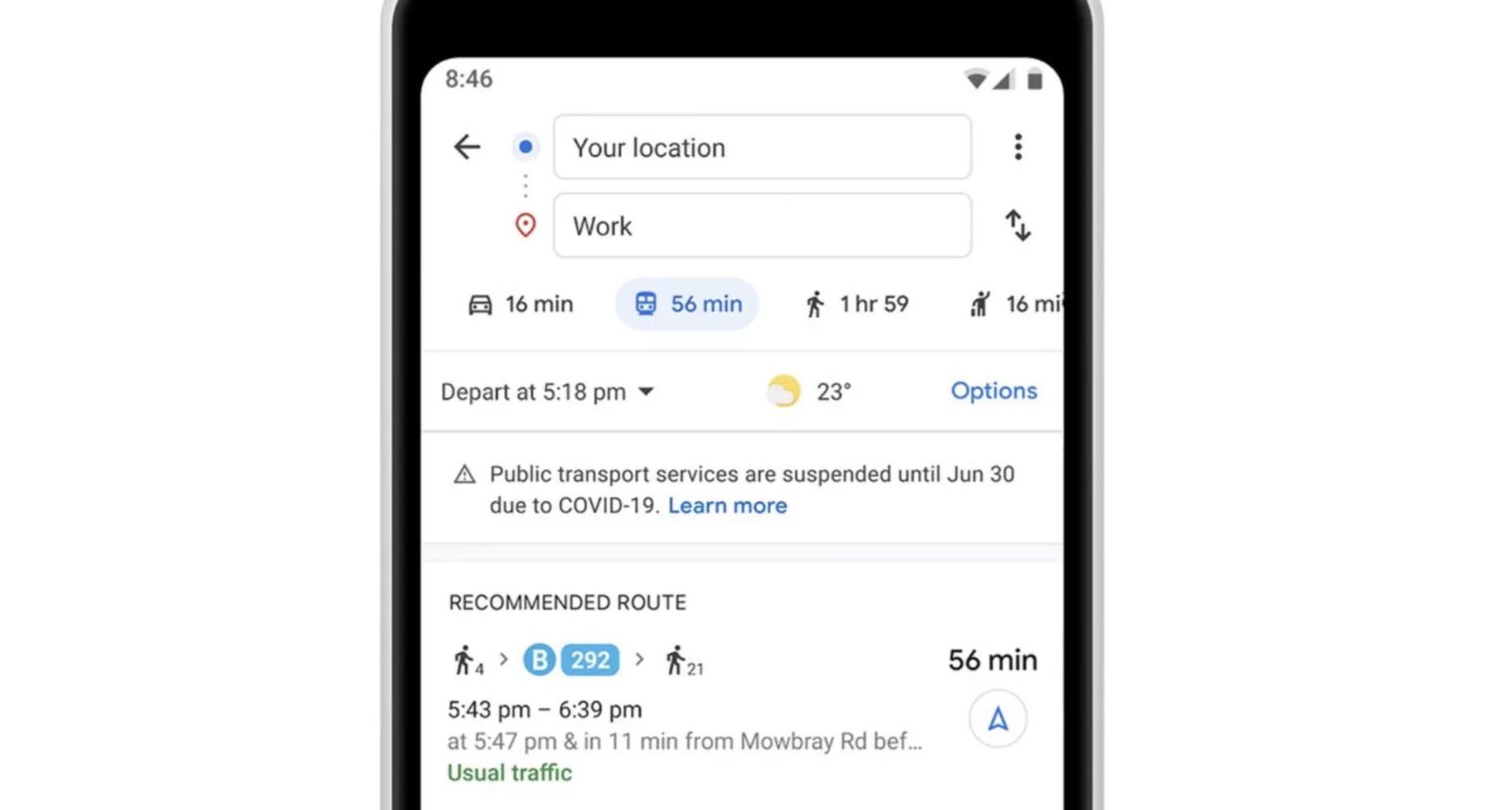 گوگل مپس کرونا