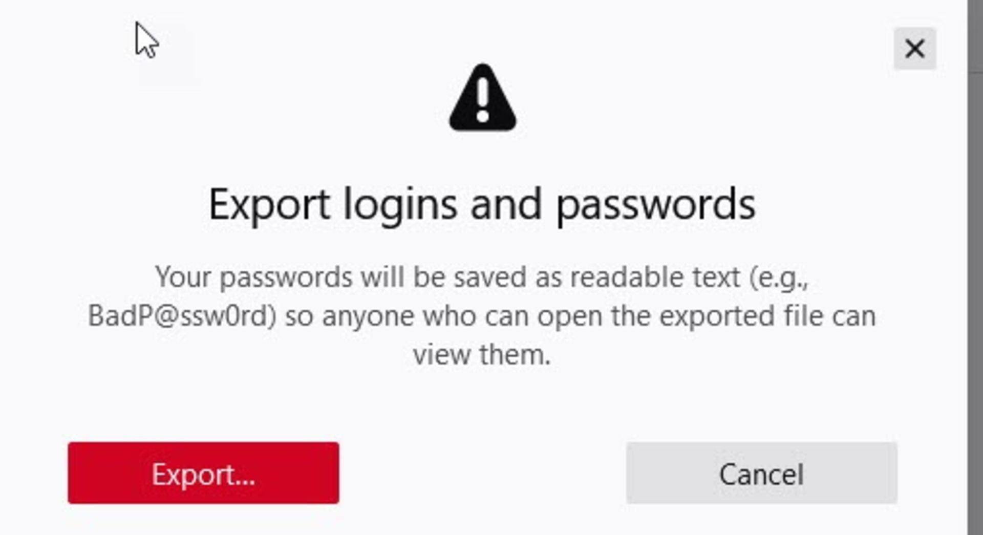 فایل CSV موزیلا فایرفاکس