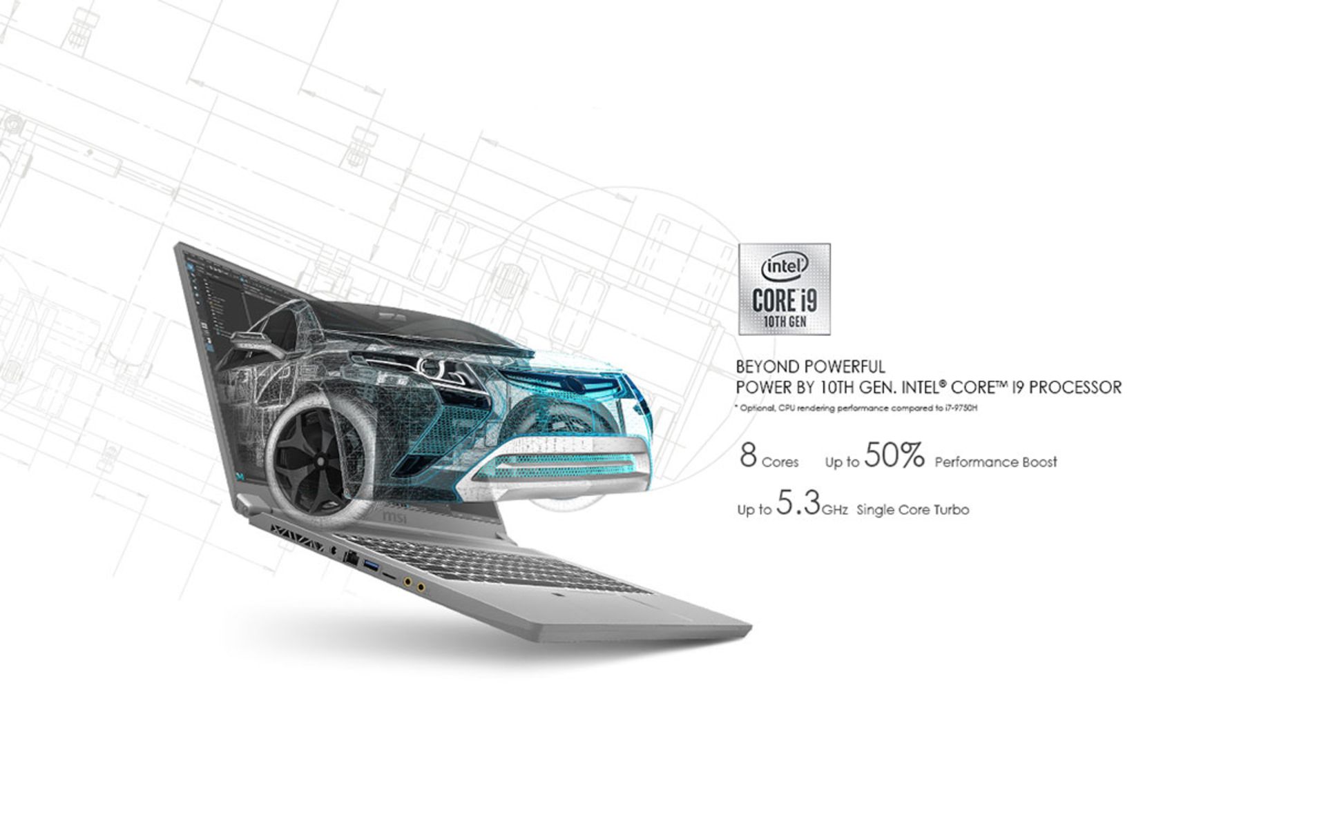 لپ تاپ MSI مجهز به پردازنده نسل دهم اینتل Core i9