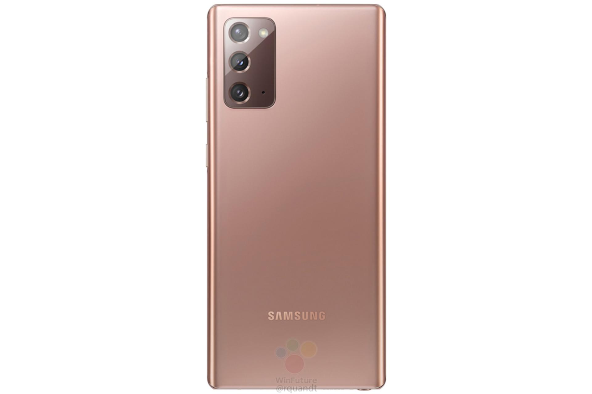 رندر نوت 20 / Galaxy Note 20 پنل پشتی رنگ برنزی