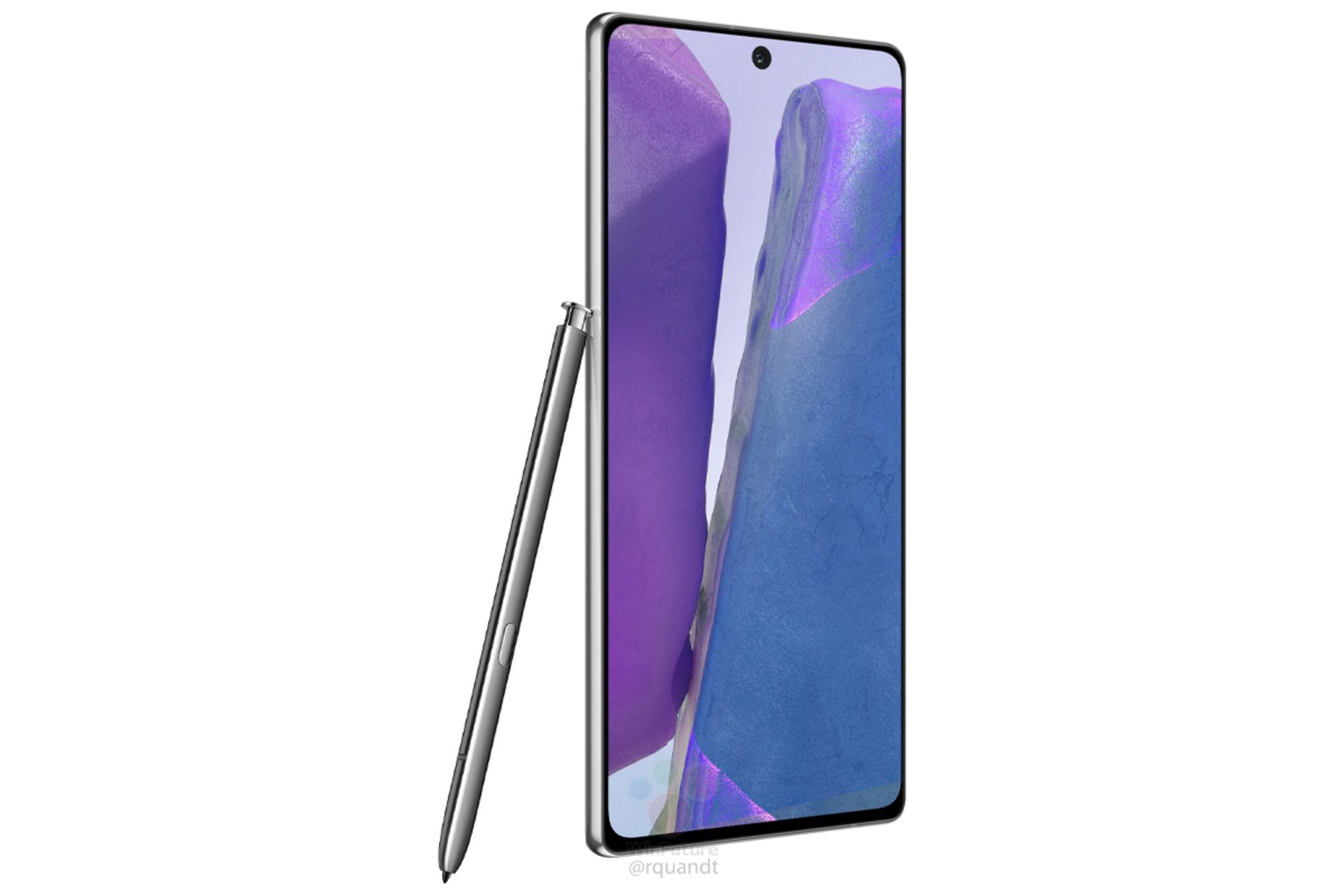 رندر نوت 20 / Galaxy Note 20 نمای سه رخ رنگ خاکستری