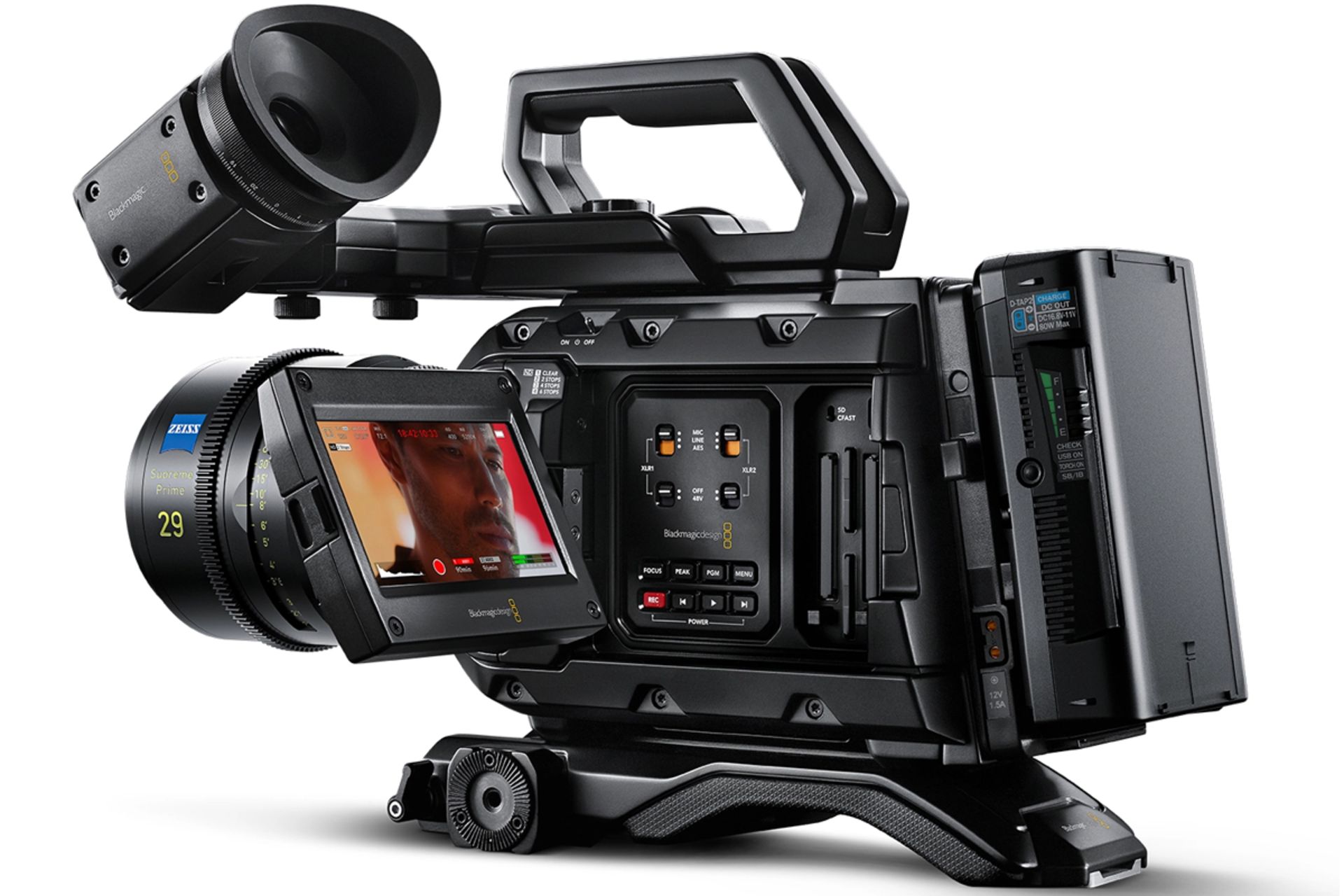 نمای پشت بلک مجیک URSA Mini Pro 12K با نمایشگر