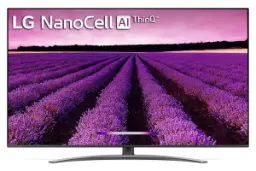نمای جلو تلویزیون SM8100 مدل 49 اینچ با صفحه روشن