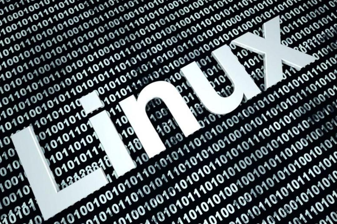 کلمه Linux روی پس زمینه سفید و سیاه صفر و یک